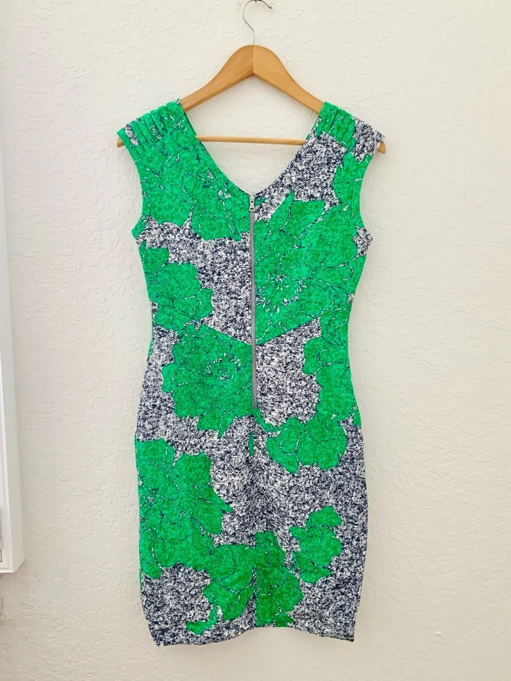 Yoana Baraschi Green Floral Midi Sheath Dress